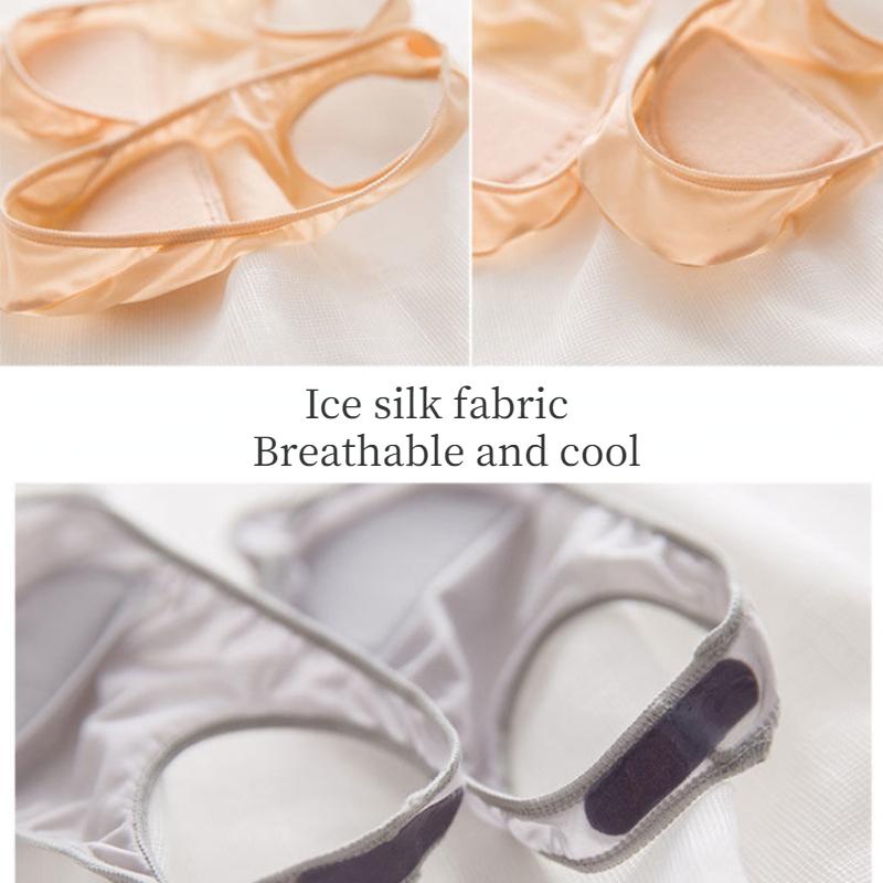 3 perechi de șosete ultra-subțiri, invizibile, pentru bărci, femei, de vară, din silicon, anti-alunecare, pentru pantofi cu tocuri înalte, mătase de gheață, suspensie cu jumătate de palmă