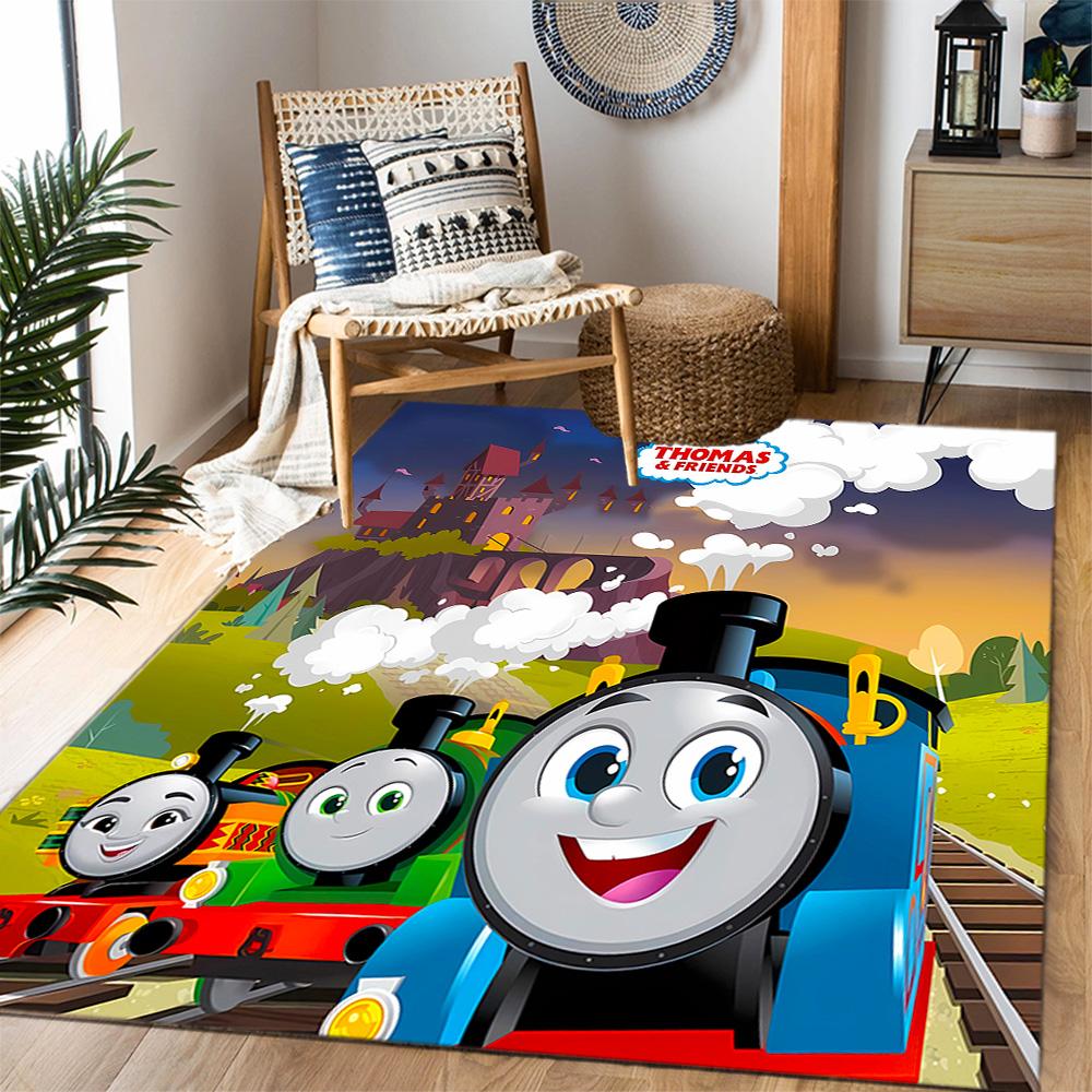 Thomas Friends Express Themed Anti-Slip Rugs - Polyester Home Decor, Suitable for Bedrooms, Living Rooms, Doorways, Studios, and Decorations