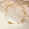 Stainless Steel Full Light 3 Twill Bucket Beads Necklace 18K Gold Women'S Fashion Jewelry Nc-2053
