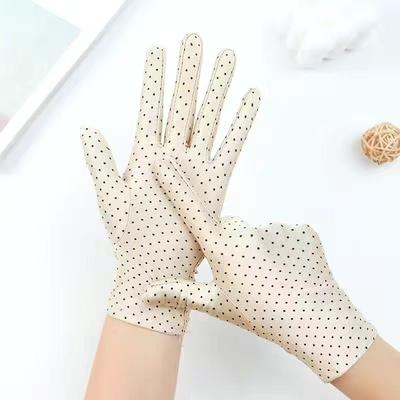 Summer Sun Protection Gloves Cycling Spring and Autumn Ice Silk Elastic UV Breathable Thin Style for Women