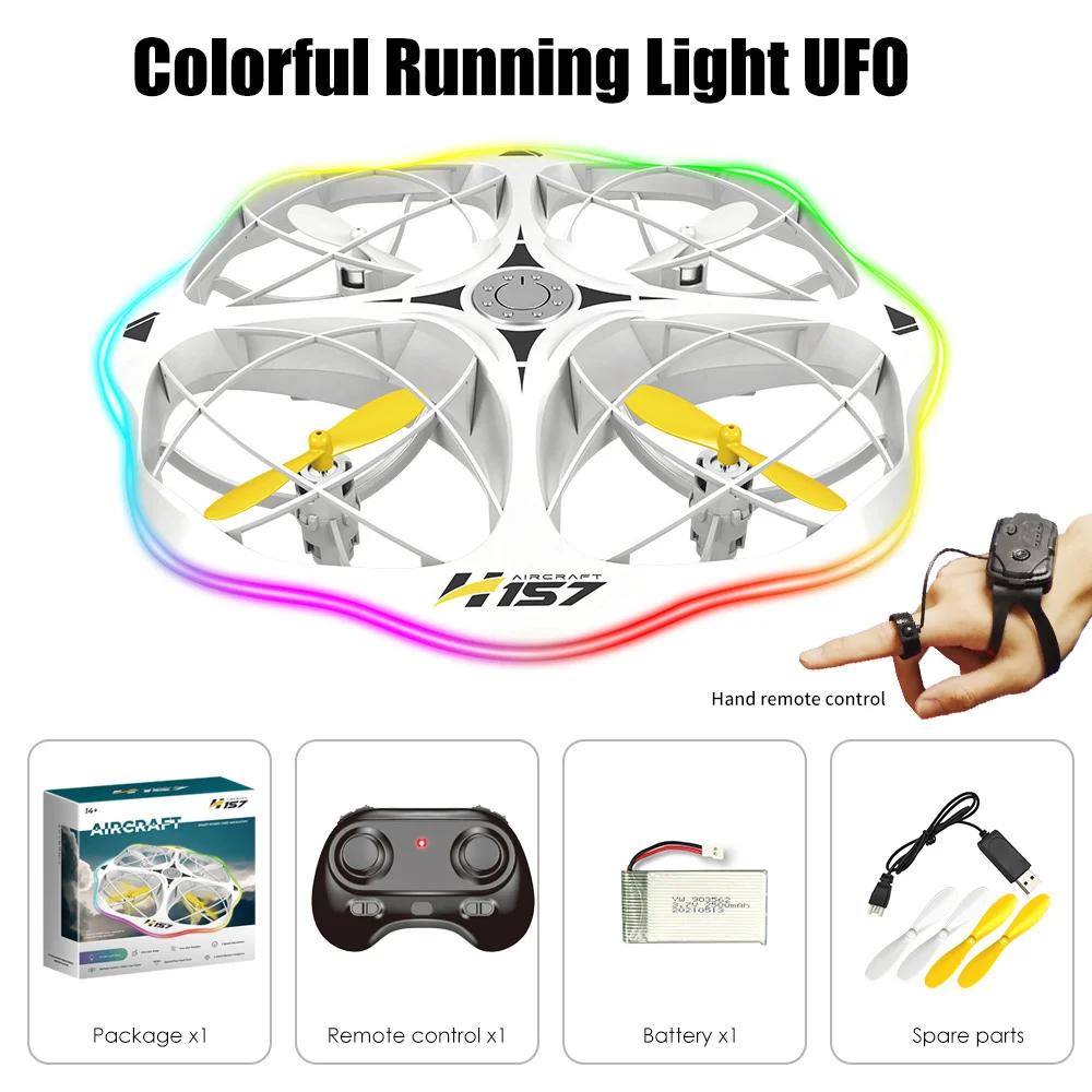 Mini Drone Rc UFO Toy with Led Light Gesture Control 2.4G Radio Controlled Plane Helicopter Dual Mode Airplanes Toys for Boys