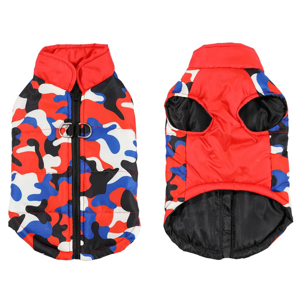 Winter Warm Dog Clothes Camouflage Print Pet Jacket Outdoor Windproof Coat with D-ring for Small Medium Large Dogs Cats Yorkshire Chihuahua Costume