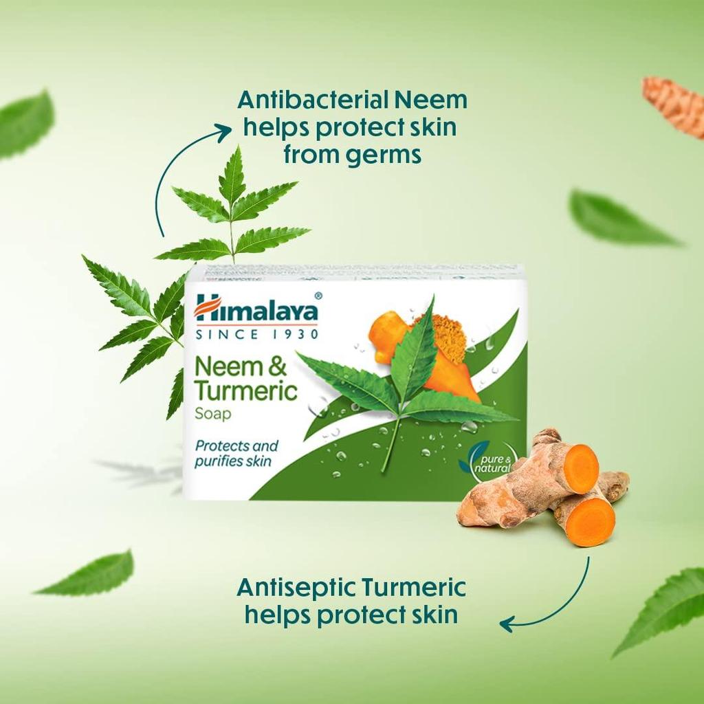 Himalaya Mydło ziołowe Neem i Kurkuma, 125g (Pakiet 4)