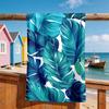 Tropisches Schildkrötenrücken-Bambusblatt-Thema Polyester-Mikrofaser-Strandtuch ist hochsaugfähig, geeignet für Schwimm- und Strandausflüge