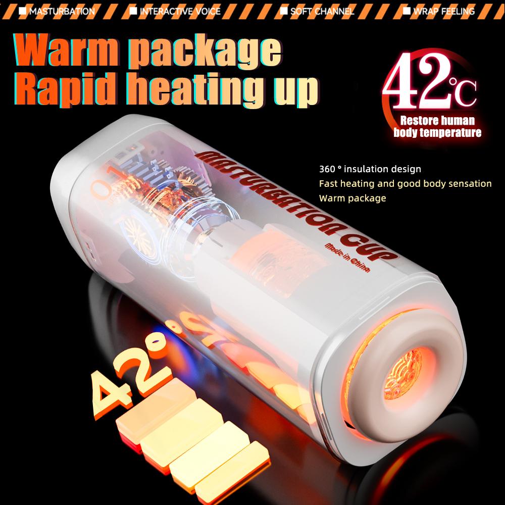 New Male Masturbation Cup Sex Toy for Men Telescopic Heating Blowjob Sex Machines Female Voice Pocket Pussy Adult Goods for Men