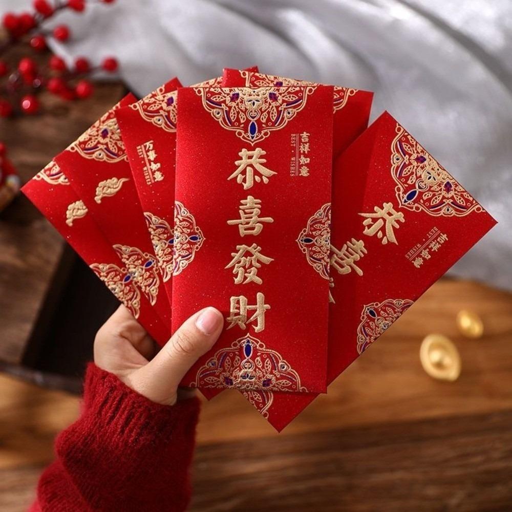 Creative Chinese Style Red Envelopes Thickened Traditional Hongbao Big Money Pockets New Year Celebration