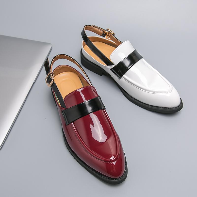 Fashion 2025 New Fashion Men Patent Leather Loafers British Style Male Casual Leather Shoe Luxury Design Slippers Summer Versatile Shoes