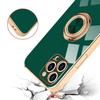 Coque de protection pour iPhone 15 Pro Max - BOOLING - Silicone Souple - Vert Nuit - Elégant - Anneau Support