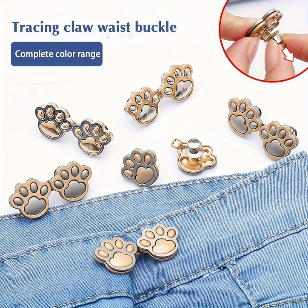 Cute Cat Claw Waist Buckle Pair, Removable Nail-free Seam-free Waist Button, Waist Circumference Large Change Small Waist Button -  Waist Fit Artifact