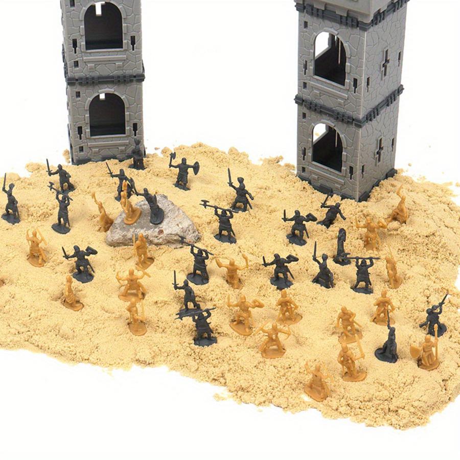 50pcs Mini Medieval Soldier Figurines - 12 Styles Miniatures for Military Enthusiast RPG War Games Table Ornament Car Decor JXB