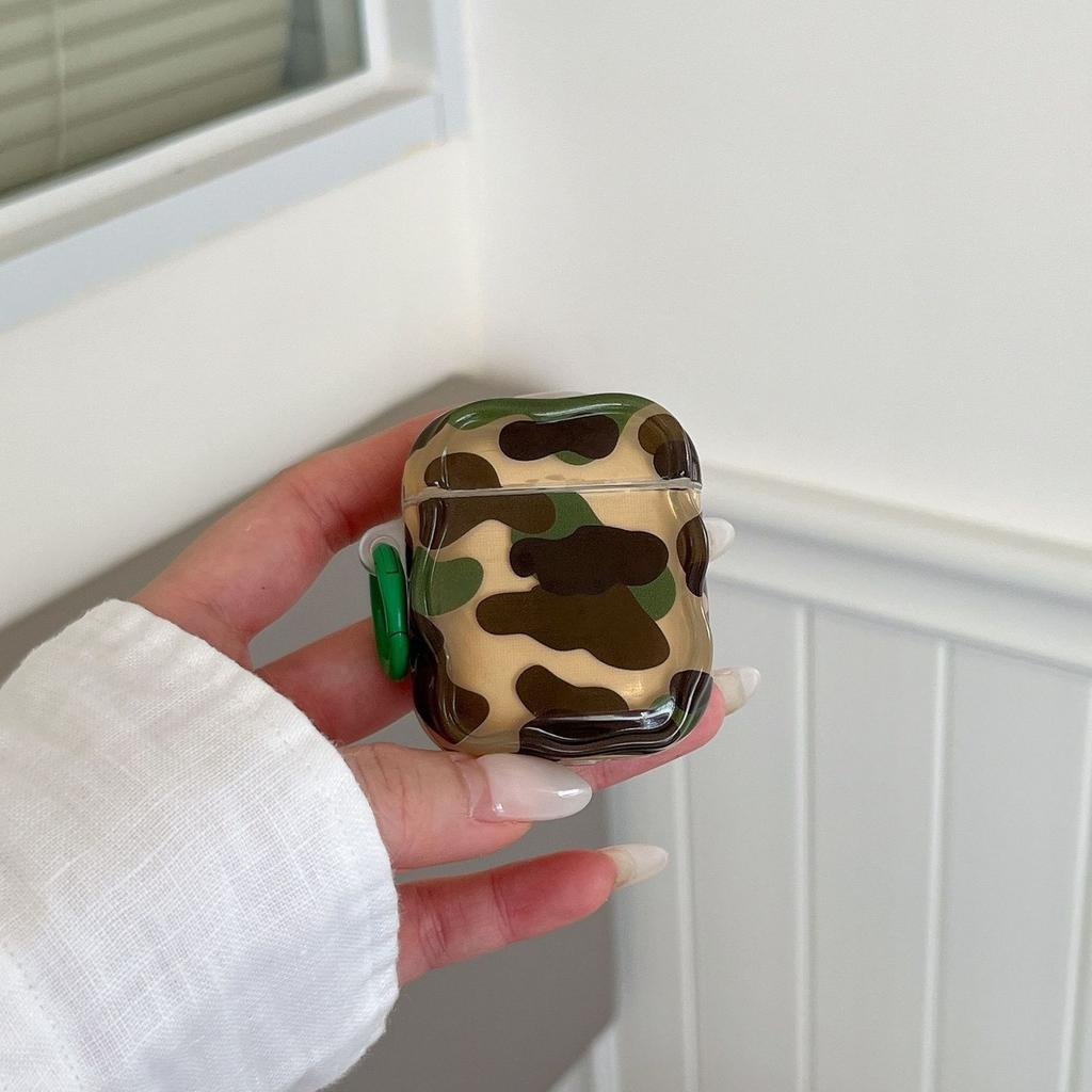 Fashion Creative Personality Colorful Camouflage Pattern Series With Hook Earphone Cover Case for AirPods 5 1 or 2 3 4 Pro 2 Pro 3