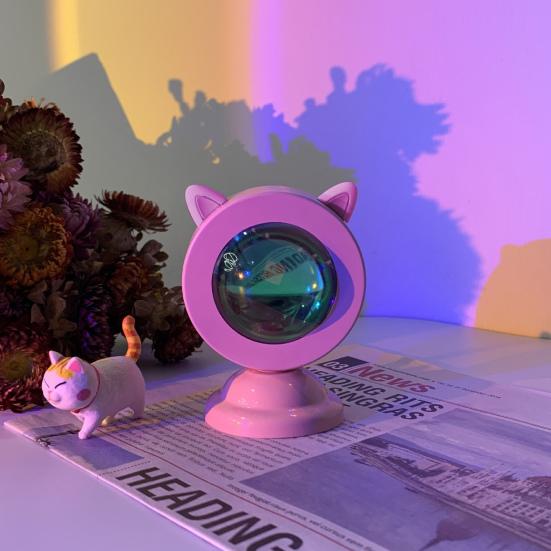 Projector Night Light Multi-purpose High Transmittance Adorable Sunset Background Projection Atmosphere Lamp for Bedroom