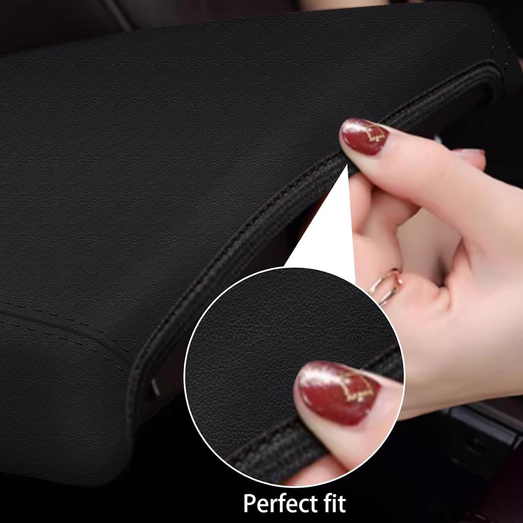 Armrest Cover for 2015-2018 Ford Focus(Black),Waterproof Durable Leather Center Console Cover for Ford Focus 2015 2016 2017 2018 Accessories