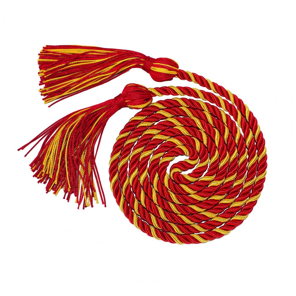 1.7m Graduation Honour Rope Hanger Thick Twisted Rope with Tassel Color-Blocking Tight Knitting Bachelors Master Honour Rope