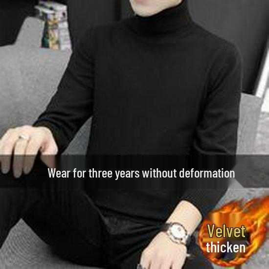Herren Rollkragenpullover aus Wolle: Übergröße, Lockerer Schnitt, Einfarbig - Perfekt für Herbst/Winter Freizeitkleidung