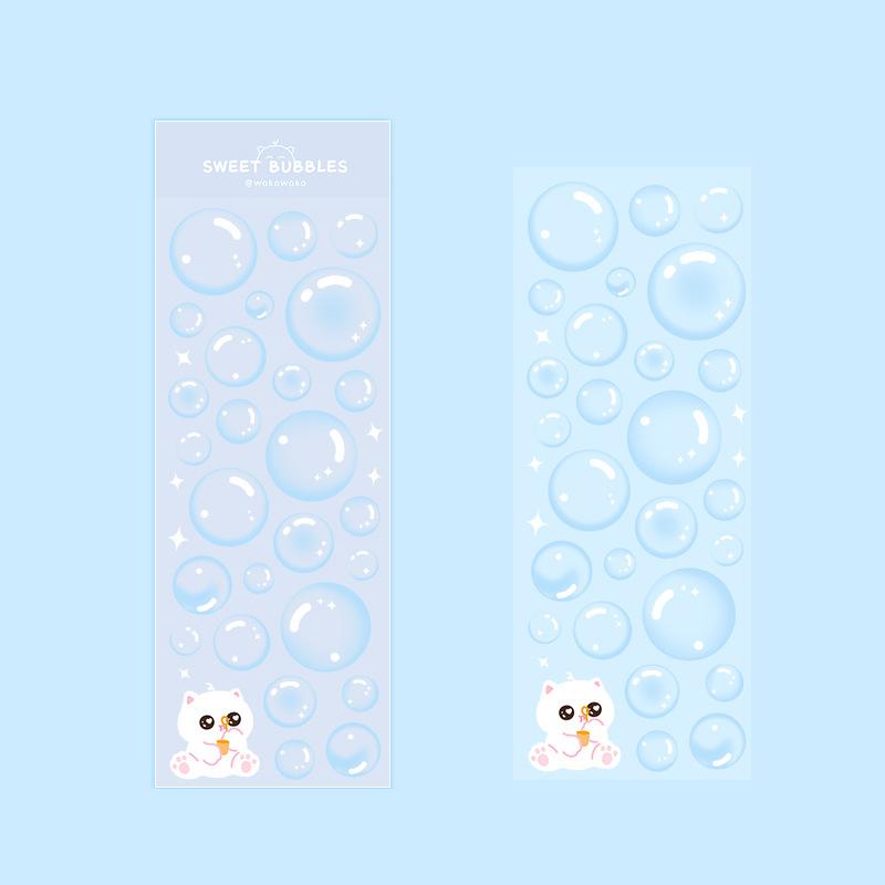 Korean Stickers Wholesale Original Transparent Bubble Ins Style Cute Hand Account with Card Stickers