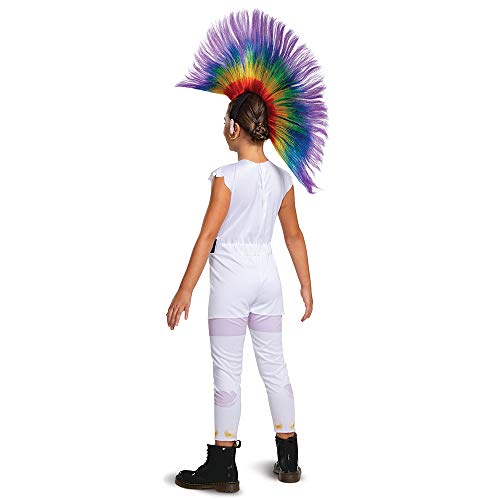 Disguise Queen Barb Trolls Costume, Trolls World Tour Rainbow Barb with Child's Headpiece, Deluxe Size <(7-8), Multicolor