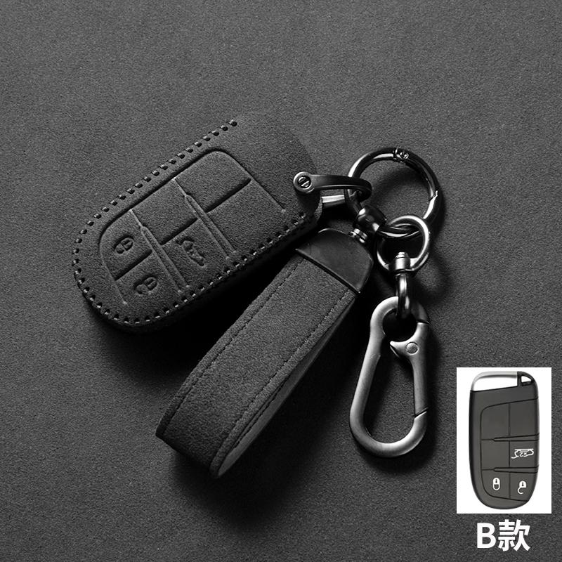 Sport Suede Leather Car Remote Key Case Cover For Jeep Wrangler Renegade Compass Grand Cherokee Chrysler 300C Dodge Ram Car