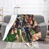 Natsu Erza Gray Lucy Happy Blankets Fairy Tail Anime Fuzzy Throw Blanket Summer Autumn Winter Decoration Soft Warm Bedspreads