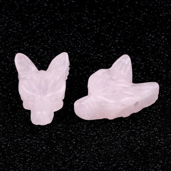 Wolf Head Stone Ornament Miniature Landscape Sculpture Crystal Texture And Polished Design Decorative Beads for DIY Bracelets