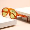 Vintage Oversized Oval Sunglasses Woman Men Fashion One-piece Design Sun Glasses Outdoor Driving Traveling Shades Glasses UV400