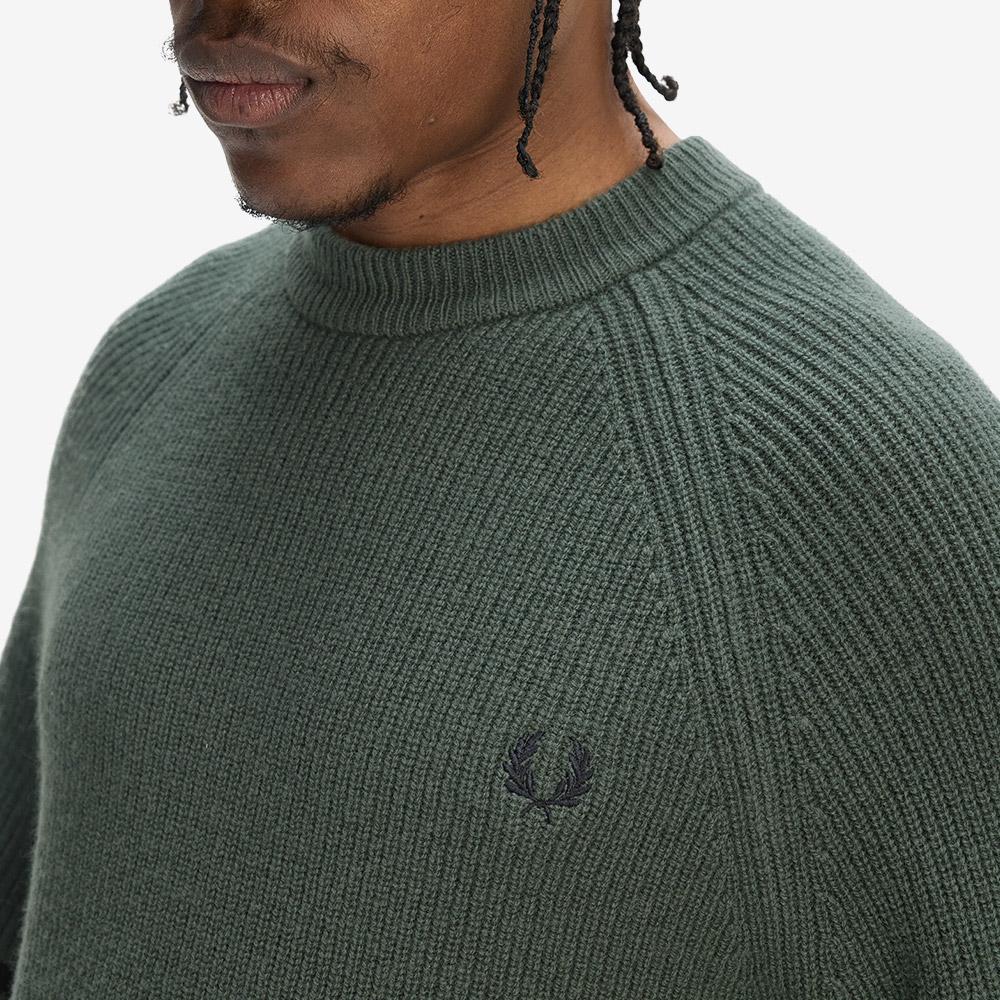 FRED PERRY [Sharp] Lambswool Raglan Knit - Coat Green Afpm2531548-X89