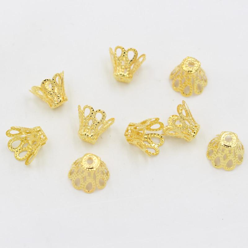 Electroplated Flower Caps: High-Quality DIY Jewelry Beading Materials for Wine Glass Decoration, Available in Various Colors