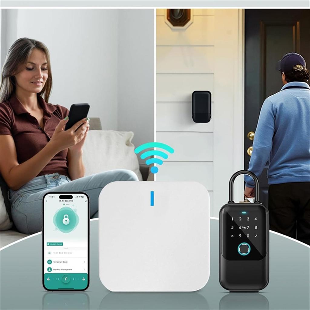 A89X Smartlock Box for House Key with 5 Unlocking Methods Fingerprint,App Control, Access Card, Password,Suitable for Office