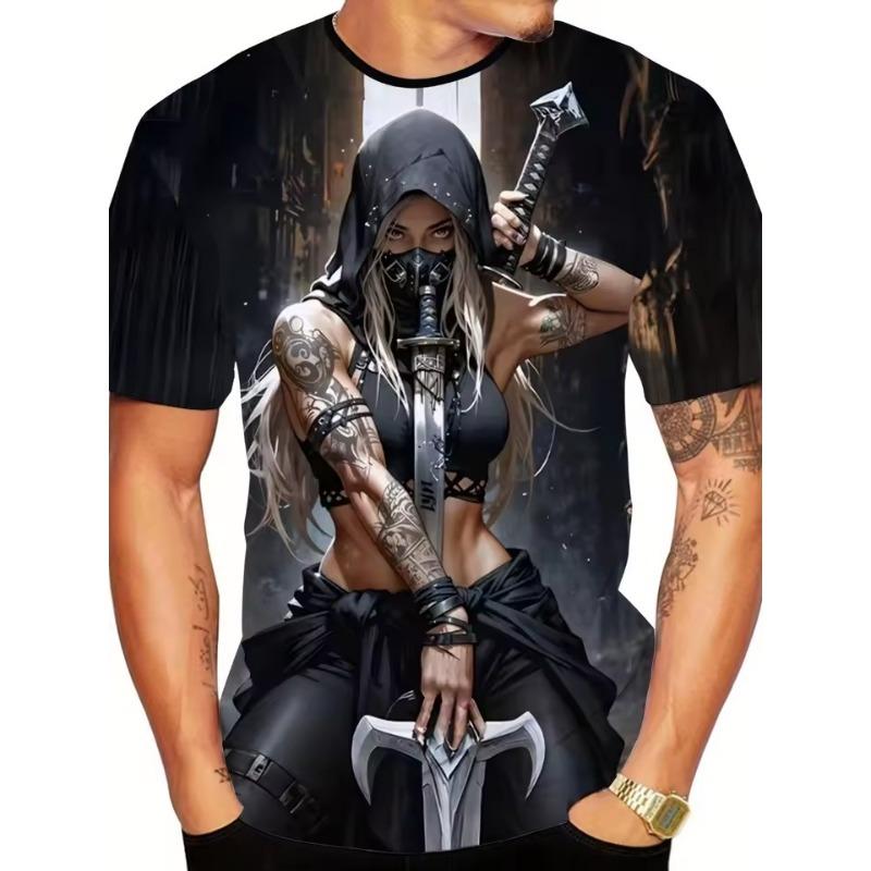 Unisex Fun 3D Printed T-Shirt Comfortable and Breathable Fun Graffiti Hip Hop Design Crew Neck Casual Summer T-Shirt