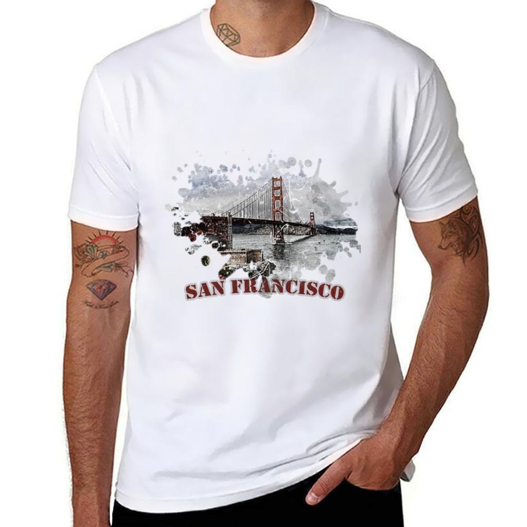 Golden Gate Bridge T-Shirt Vintage Anime Kleidung Vintage Anime Shirt Herrenkleidung
