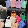 DIY EVA Handbags with Hole Waterproof Rubber Tote Bag Shopping Bag Summer Beach Bag  Boat
