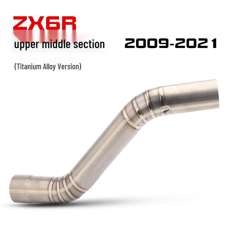 ZX6R 636 Motorcycle Titanium Exhaust Front Section (09-21 Models)
