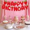 Strawberry Banner Happy Birthday Theme Cake Table Party Boy Girl Party Decoration Supplies Baby Shower Decoration Pull Flag