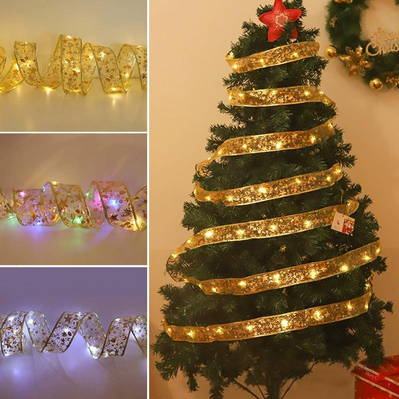 30LED Battery Powered DIY Ribbon Lights 300CM Fairy Light Xmas Decor String Light Tree Ornaments Christmas