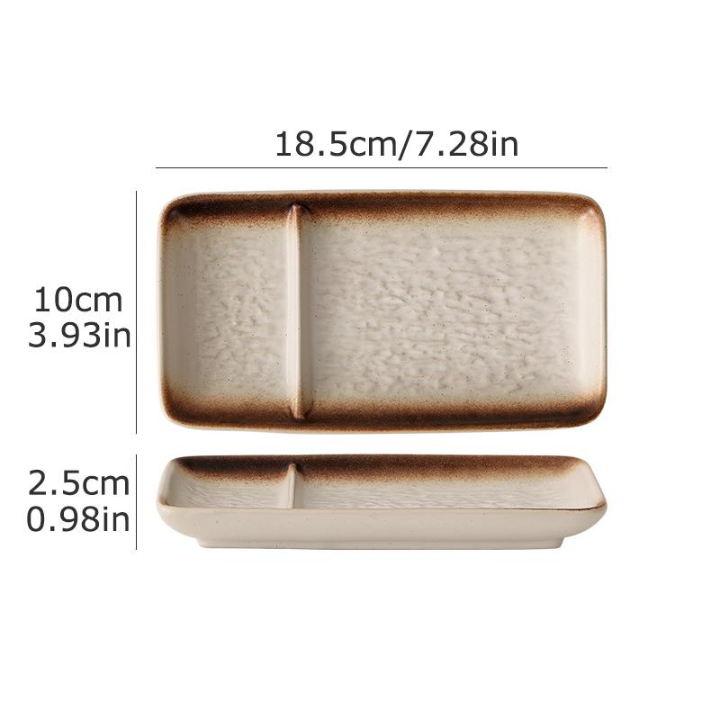 1PC Japanese Style Exquisite Plate Modern Sushi Tray Practical Ceramic Multi Compartment Plate