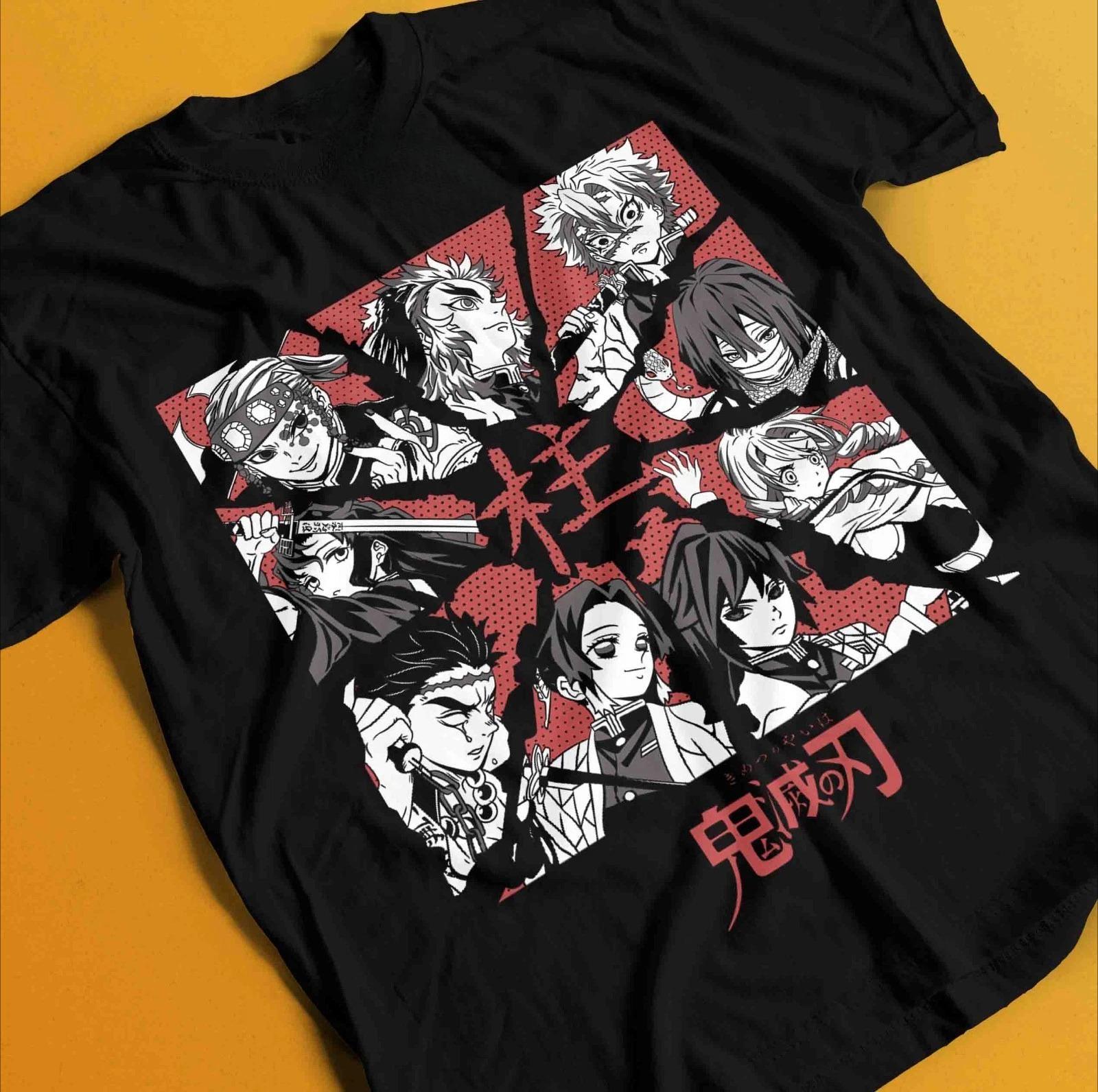 

Demon Slayer Shirt Tanjiro Tshirt Zenitsu TShirt Muzan Doma Tee Inosuke Nezuko Summer Unisexs and Womens Breathable Tshirt Top S