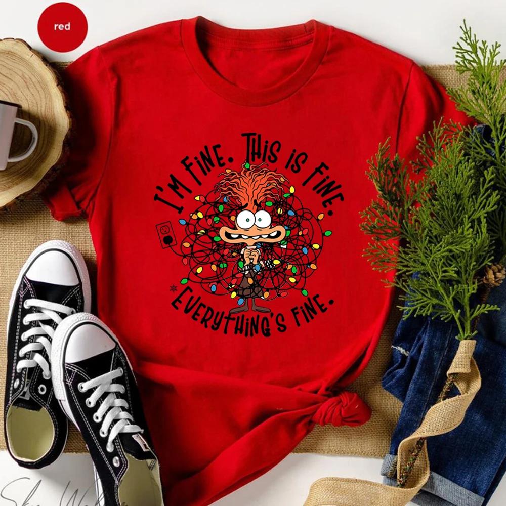 Anxiety Christmas Shirt Everything Is Fine TShirt Inside Out Emotions Tee Unisextal Health Christmas Shirt Xmas Matching Tops Gift S
