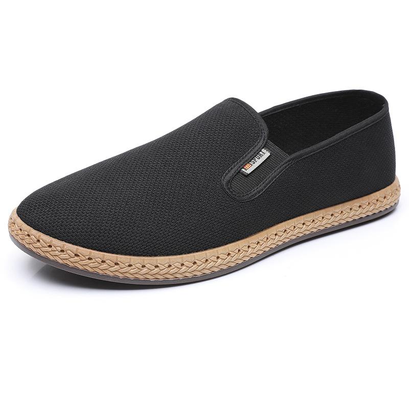 Men's Cloth Shoes Breathable and Lightweight Dad Shoes Soft Sole Non-slip Fashion Casual Middle-aged and Elderly Lazy Shoes