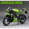 1/12 Kawasaki NIJIA ZX6R Motocykl z lehké slitiny Model autíčka Přední kolo Levé pravé Řízení Zadní kolo Odpružené vozidlo Dárek pro děti