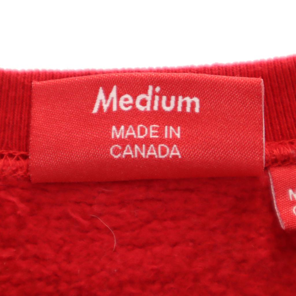 Supreme 21AW Made In Canada Long Sleeve Sweat Trainer M Red Back Brushed Men's Used
