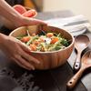 Acacia Wooden Bowl Japanese Style Wooden Tableware Household and Basin Fruit Plate Salad Bowl Whole Wooden Soup Bowl