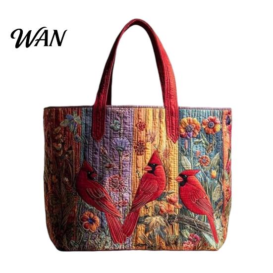 Bolso Tote Acolchado para Mujer con Estampado Retro Tela Vintage Ligero Gran Capacidad Plegable Bolso de Mano para Uso Diario Viajes Compras