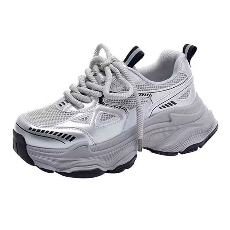 New summer and autumn dad shoes women's 2025 thick-soled heightening small mesh versatile sports casual lightweight women's shoes