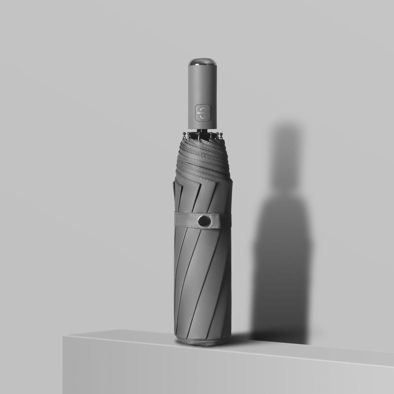 Новый мужской женский зонт полностью автоматический обратный складной зонт — фото 10