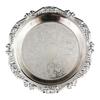 Artistic Iron Serving Tray Produced as Cake Stand or Fruit Dish with Retro Floral Pattern and Stable Base