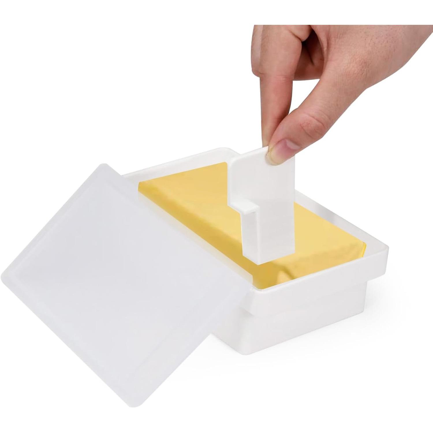 

1Pc Butter Dish with Lid and Cutter for Countertop Covered Butter Holder Container with Handle and Easy Cutting Slicer Butter