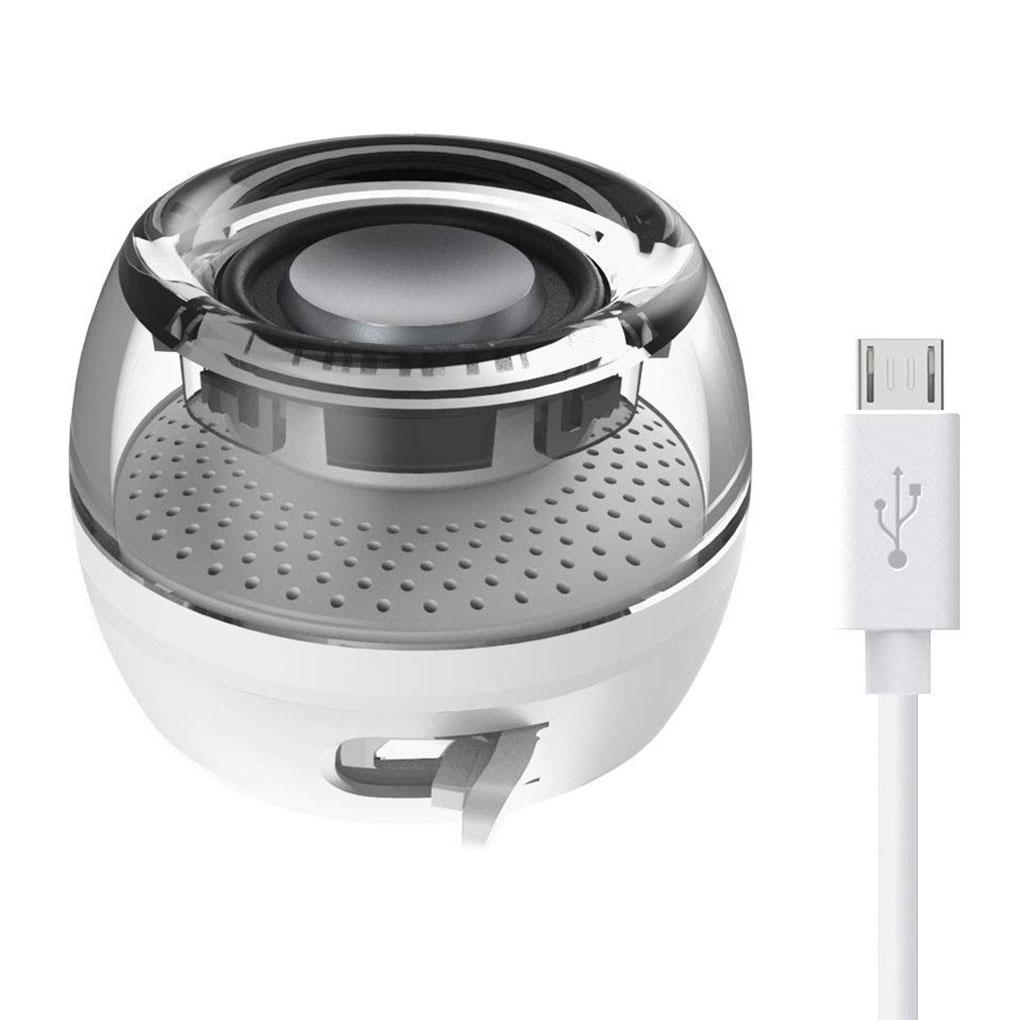 Mini Wireless Crystal Speaker with 3 5mm Aux Audio Jack Powerful Portable HIFI 3D Surround Sound for Smartphone Tablet
