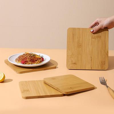 Wooden Cup Coaster Round/Square Bamboo Table Placemat Hot Insulation Coffee Shop Cup Mat Modern Style Bowl Insulation Mat