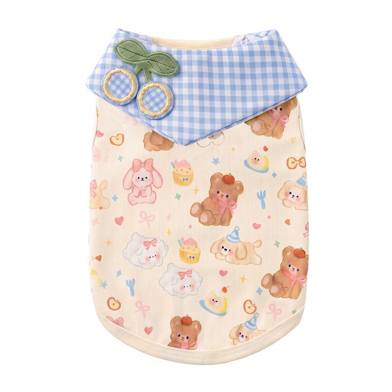 Dog clothes autumn and winter cartoon Bigbear cat Pomeranian puppet teddy small dog velvet warm pet vest