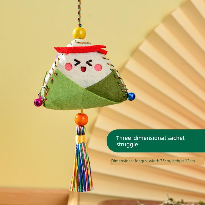 Dragon Boat Festival Sachet Perfume Bag Zongzi Handmade DIY Material Package Argy Wormwood Kindergarten Kids Mosquito Repellent Small Sachet Pendant